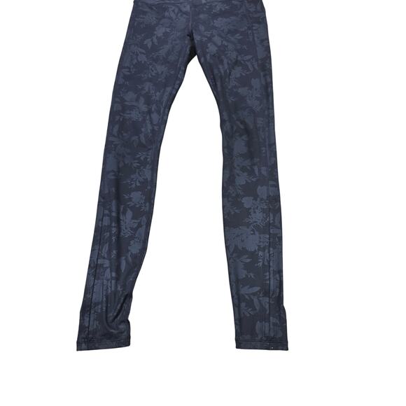 Athleta Black Floral Leggings S Womens Skinny Leg Pull On Athletic Wear - Picture 3 of 8